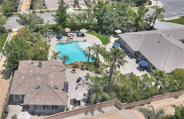 6236 Ashton Pl, Rancho Cucamonga, CA 91739 - aerial view of property and surrounding area with a pool