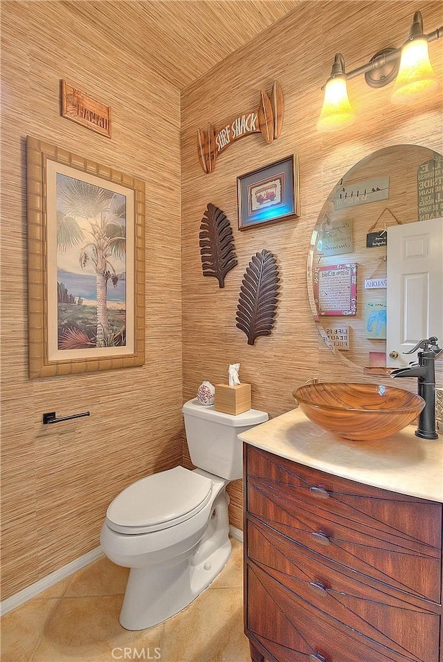 6236 Ashton Pl, Rancho Cucamonga, CA 91739 - half bath featuring vanity and tile patterned flooring