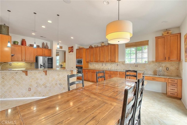 6236 Ashton Pl, Rancho Cucamonga, CA 91739 - dining area with light tile patterned floors and recessed lighting