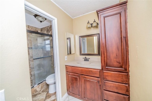 11220 Puente Way, Jurupa Valley, CA 91752 - full bath featuring a stall shower, a textured ceiling, and vanity