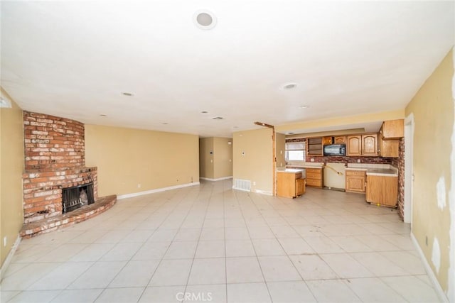 11220 Puente Way, Jurupa Valley, CA 91752 - unfurnished living room with a fireplace and baseboards