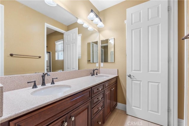 37351 Paintbrush Dr, Palmdale, CA 93551 - full bath featuring double vanity and tile patterned floors