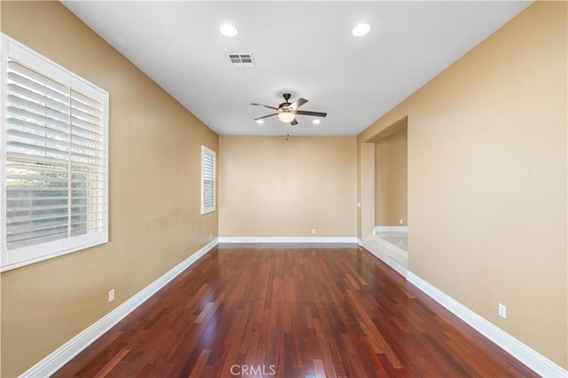 37351 Paintbrush Dr, Palmdale, CA 93551 - unfurnished room with ceiling fan, wood finished floors, healthy amount of natural light, and recessed lighting
