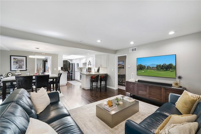 170 Buckthorn Dr, Brea, CA 92823 - living room with recessed lighting and dark wood finished floors