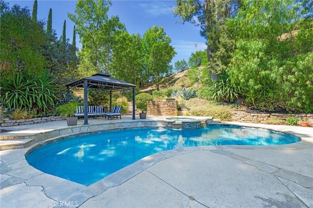 170 Buckthorn Dr, Brea, CA 92823 - view of pool featuring a gazebo, a patio area, and a pool with connected hot tub