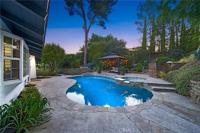 170 Buckthorn Dr, Brea, CA 92823 - view of pool with a gazebo, a patio, and a pool with connected hot tub