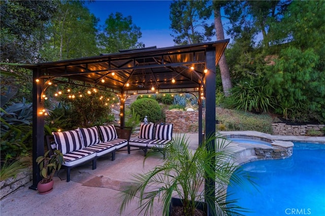 170 Buckthorn Dr, Brea, CA 92823 - view of pool featuring a gazebo, a patio, and a pool with connected hot tub