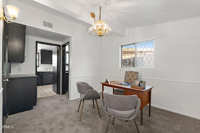 17002 E Nubia St, Covina, CA 91722 - office space featuring a chandelier and light carpet