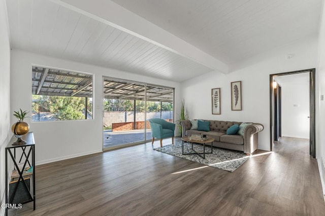 17002 E Nubia St, Covina, CA 91722 - living room with plenty of natural light, beam ceiling, and wood finished floors