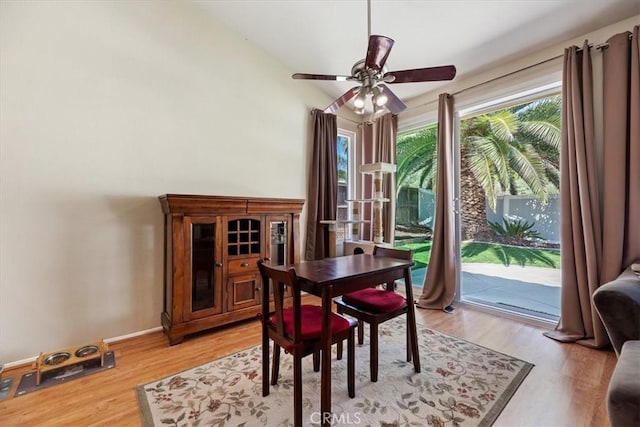 27185 Buffalo Trl, Corona, CA 92883 - dining area featuring ceiling fan and light wood-type flooring