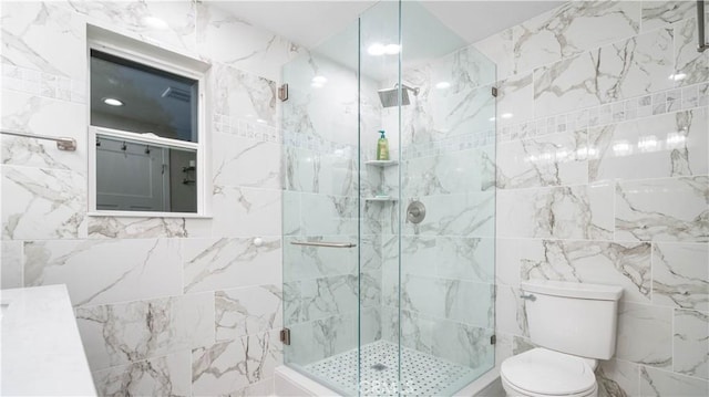 72160 Winters Rd Unit 29, Palms, CA 92277 - bathroom featuring a shower stall and tile walls