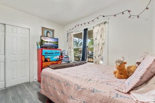 2838 N G St, San Bernardino, CA 92405 - bedroom with wood finished floors and a closet