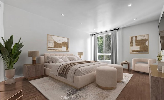 5333 Zelzah Ave Unit 203, Encino, CA 91316 - bedroom featuring recessed lighting and wood finished floors