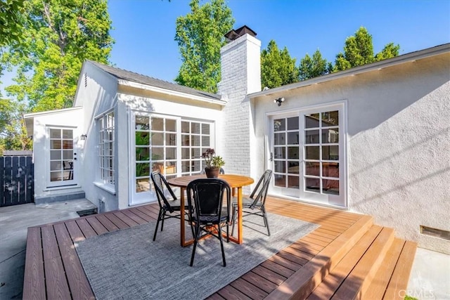 5447 Columbus Ave, Sherman Oaks, CA 91411 - wooden terrace featuring outdoor dining area