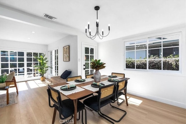 5447 Columbus Ave, Sherman Oaks, CA 91411 - dining room featuring a chandelier, light wood-type flooring, and recessed lighting