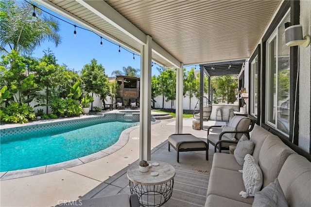 23763 Aspen, Murrieta, CA 92562 - view of pool with a patio, outdoor lounge area, and a pool with connected hot tub