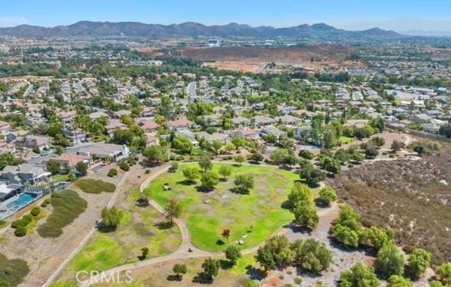 23763 Aspen, Murrieta, CA 92562 - aerial view of property and surrounding area featuring a mountain backdrop and nearby suburban area