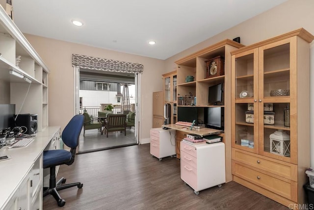 800 Grand Ave Unit 105, Carlsbad, CA 92008 - office space with dark wood-style floors and recessed lighting