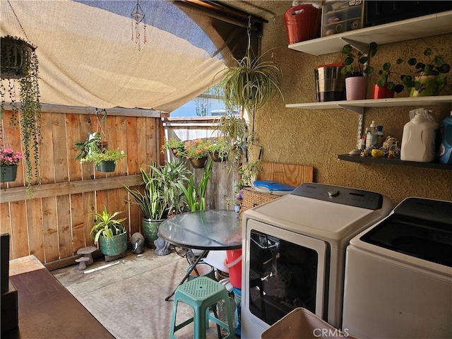 13171 Newland St Unit 11, Garden Grove, CA 92844 - view of patio / terrace featuring washing machine and dryer