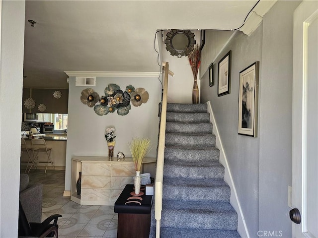 13171 Newland St Unit 11, Garden Grove, CA 92844 - staircase with tile patterned flooring and baseboards