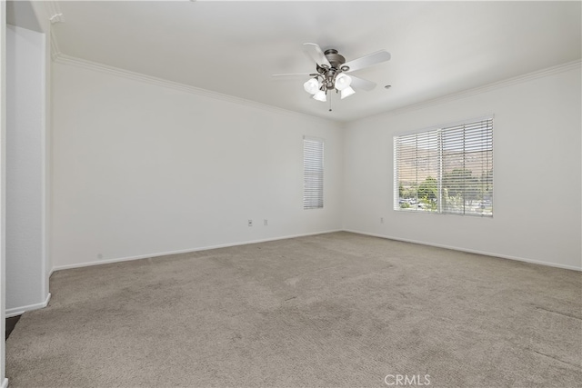 17129 Lacebark St, Fontana, CA 92337 - carpeted empty room with ornamental molding and ceiling fan