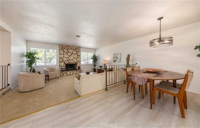 450 Marilyn Ln, Redlands, CA 92373 - dining area featuring a stone fireplace