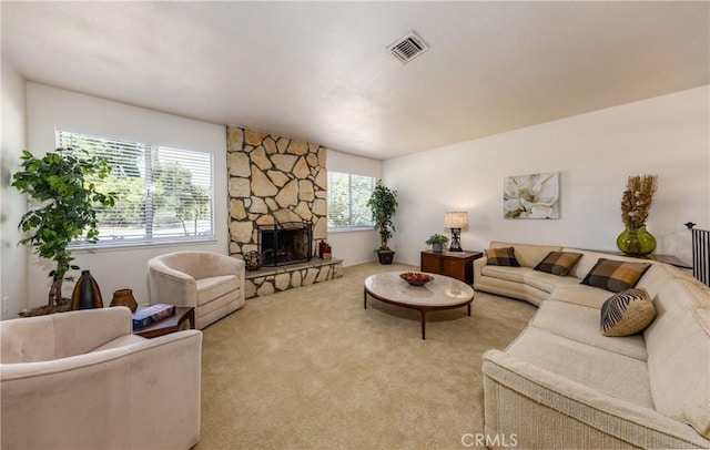 450 Marilyn Ln, Redlands, CA 92373 - living area featuring a fireplace and carpet floors