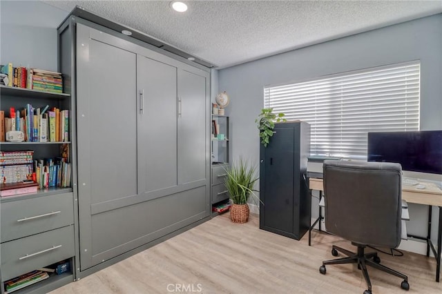 5970 Sky Meadow St, Jurupa Valley, CA 92509 - office with wood finished floors, a textured ceiling, and recessed lighting