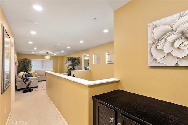 4106 Irish Moss Ln, San Bernardino, CA 92407 - hall with recessed lighting and carpet flooring