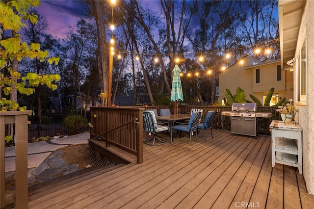24932 Dove Tree Ln, Lake Forest, CA 92630 - wooden terrace with grilling area and outdoor dining space