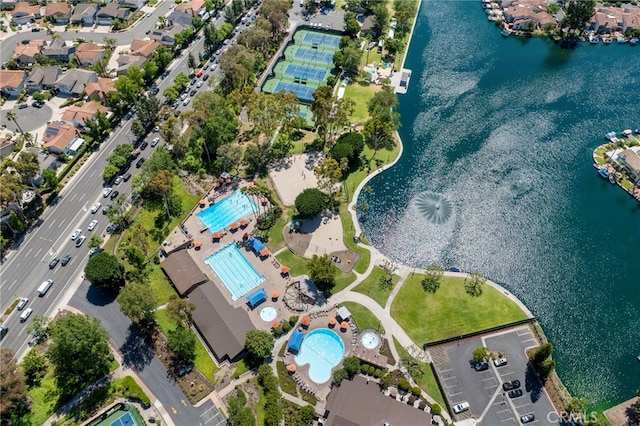 24932 Dove Tree Ln, Lake Forest, CA 92630 - aerial overview of property's location with a nearby body of water and a pool area