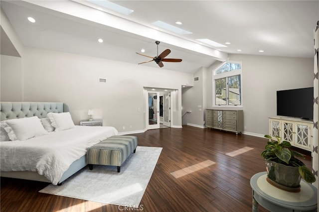 24932 Dove Tree Ln, Lake Forest, CA 92630 - bedroom with a skylight, wood finished floors, a spacious closet, a ceiling fan, and recessed lighting