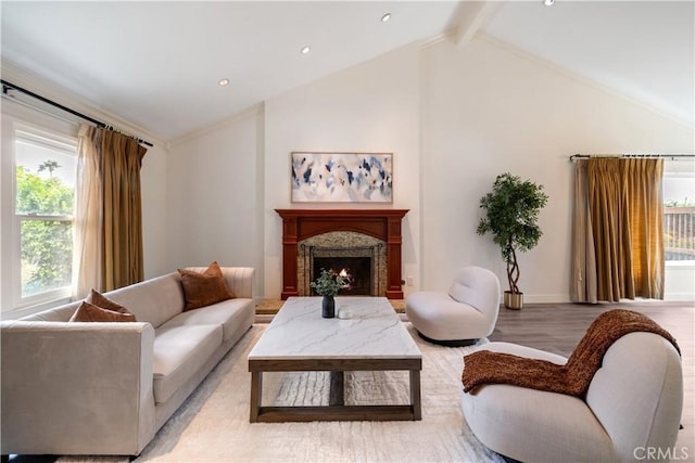 6935 Verde Ridge Rd, Rancho Palos Verdes, CA 90275 - living area with light wood-type flooring and a premium fireplace