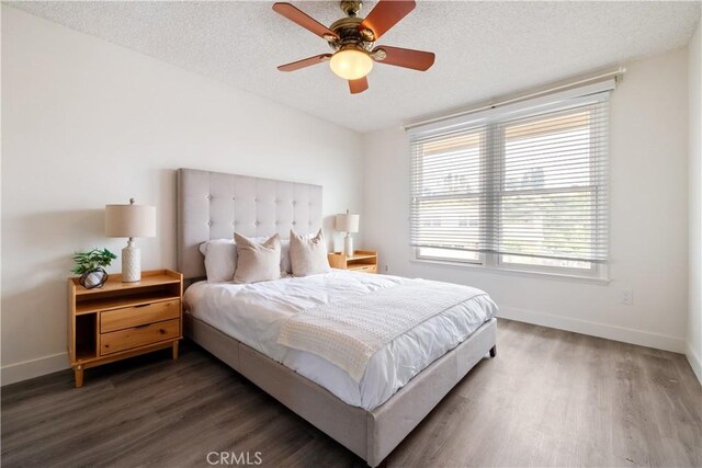 6935 Verde Ridge Rd, Rancho Palos Verdes, CA 90275 - bedroom featuring wood finished floors, a textured ceiling, and a ceiling fan