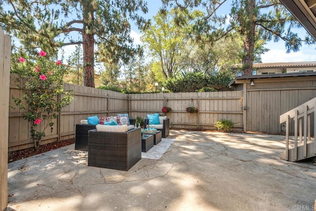 17177 Bernardo Center Dr, San Diego, CA 92128 - fenced backyard with a patio, an outdoor hangout area, and a gate