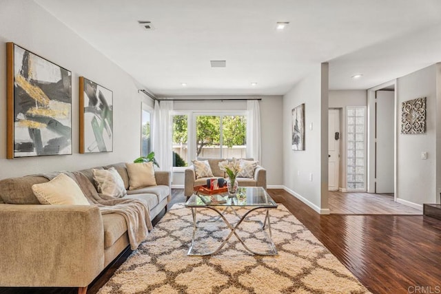 17177 Bernardo Center Dr, San Diego, CA 92128 - living area featuring wood finished floors and recessed lighting