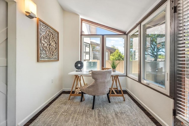 17177 Bernardo Center Dr, San Diego, CA 92128 - office space with wood finished floors and lofted ceiling