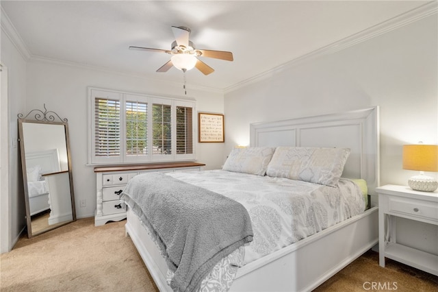 2240 La Sierra Way, Claremont, CA 91711 - bedroom featuring light carpet, crown molding, and ceiling fan