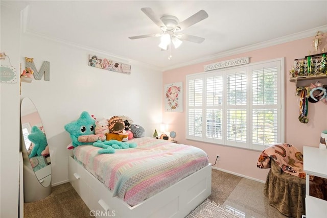 2240 La Sierra Way, Claremont, CA 91711 - bedroom with light colored carpet, crown molding, and ceiling fan