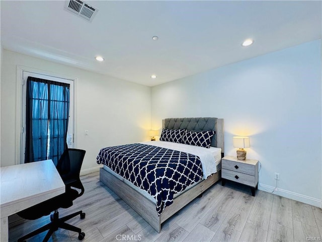 118 N Allen Ave Unit 2, Pasadena, CA 91106 - bedroom with light wood-type flooring and recessed lighting