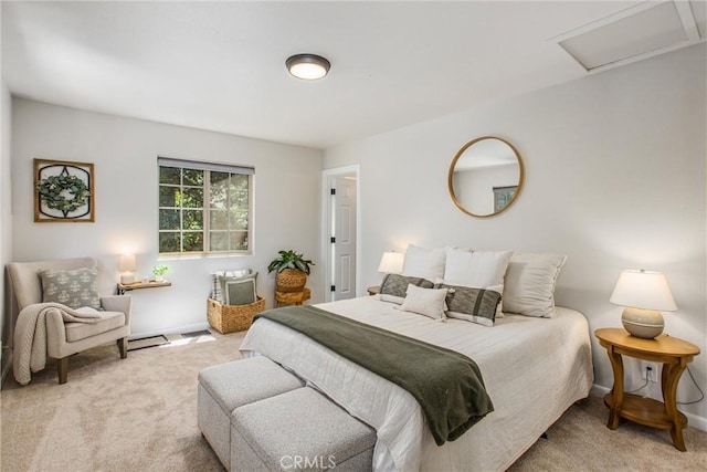 32425 Snowshoe Ln, Running Springs, CA 92382 - carpeted bedroom with attic access and baseboards