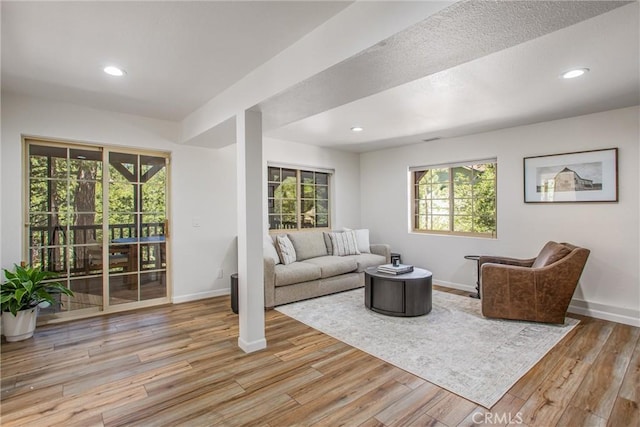 32425 Snowshoe Ln, Running Springs, CA 92382 - living room with light wood-type flooring and recessed lighting