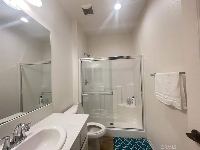 12639 Spruce Hill Rd, Moreno Valley, CA 92555 - full bath with a shower stall, tile patterned floors, and vanity