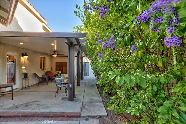 29862 Via Puesta Del Sol, Temecula, CA 92591 - view of patio / terrace with a ceiling fan
