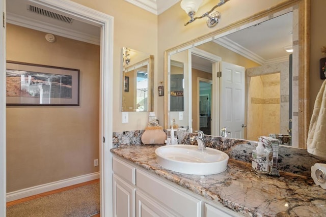 1524 Zutano Ln, Fallbrook, CA 92028 - bathroom featuring vanity and ornamental molding