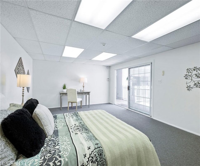 415 Buttonwood Dr, Brea, CA 92821 - carpeted bedroom with a drop ceiling and access to outside