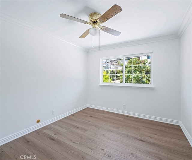 415 Buttonwood Dr, Brea, CA 92821 - unfurnished room with wood finished floors, ornamental molding, and a ceiling fan