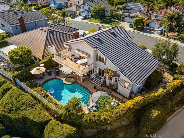 3602 E Ridgeway Rd, Orange, CA 92867 - aerial view of residential area featuring a pool area