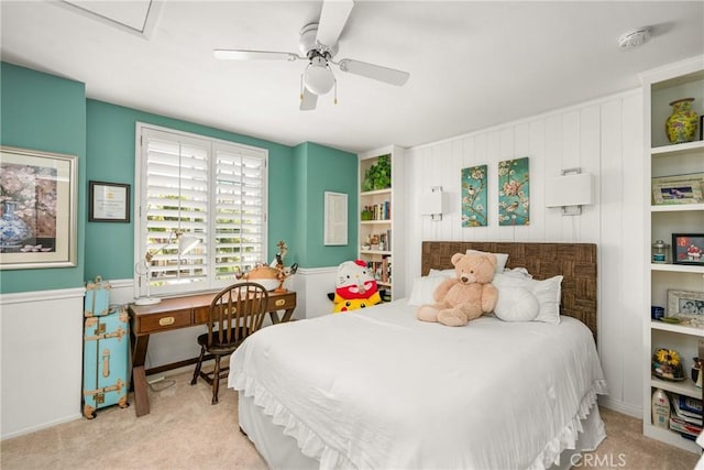 3602 E Ridgeway Rd, Orange, CA 92867 - carpeted bedroom featuring a ceiling fan and baseboards