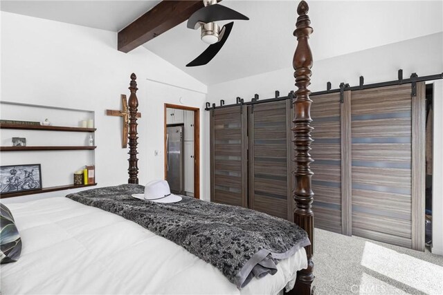 1164 12th St, Los Osos, CA 93402 - bedroom with a barn door and ceiling fan
